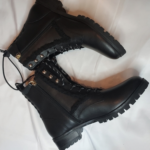 KATE Spade Women's leather faux fur Combat Boot - Picture 5 of 11